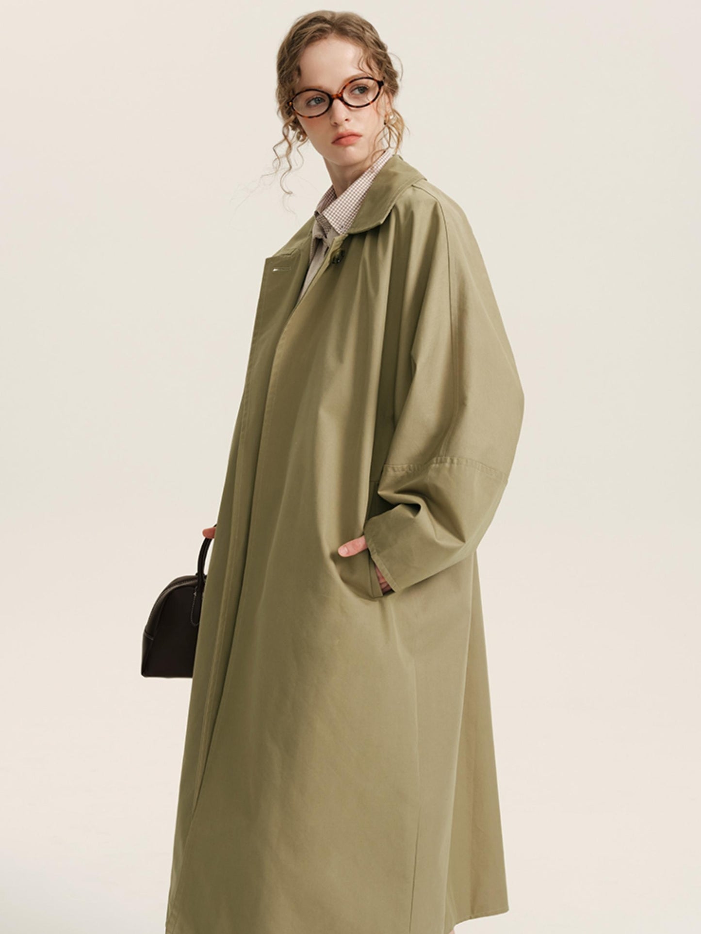 8,15 auf die neue 85% off Trenchcoat Frauen mittellang 2024 Herbst ein Button-down über das Knie lässige Silhouette Mantel Jacke