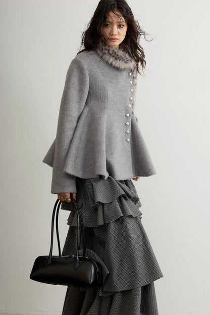 Retro Leopard Print Wool Jacket