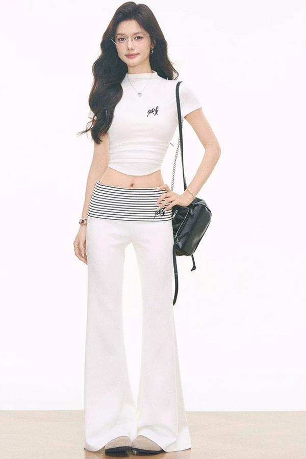 Striped Flared Pants Set-Up