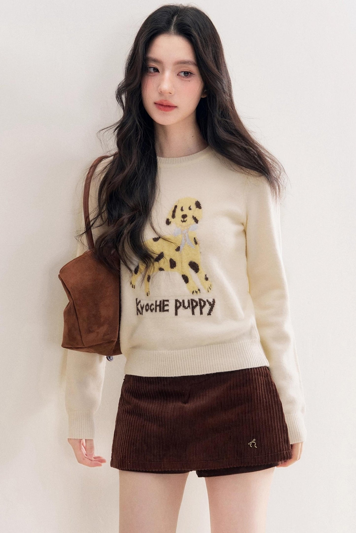 Puppy Jacquard Pullover Sweater