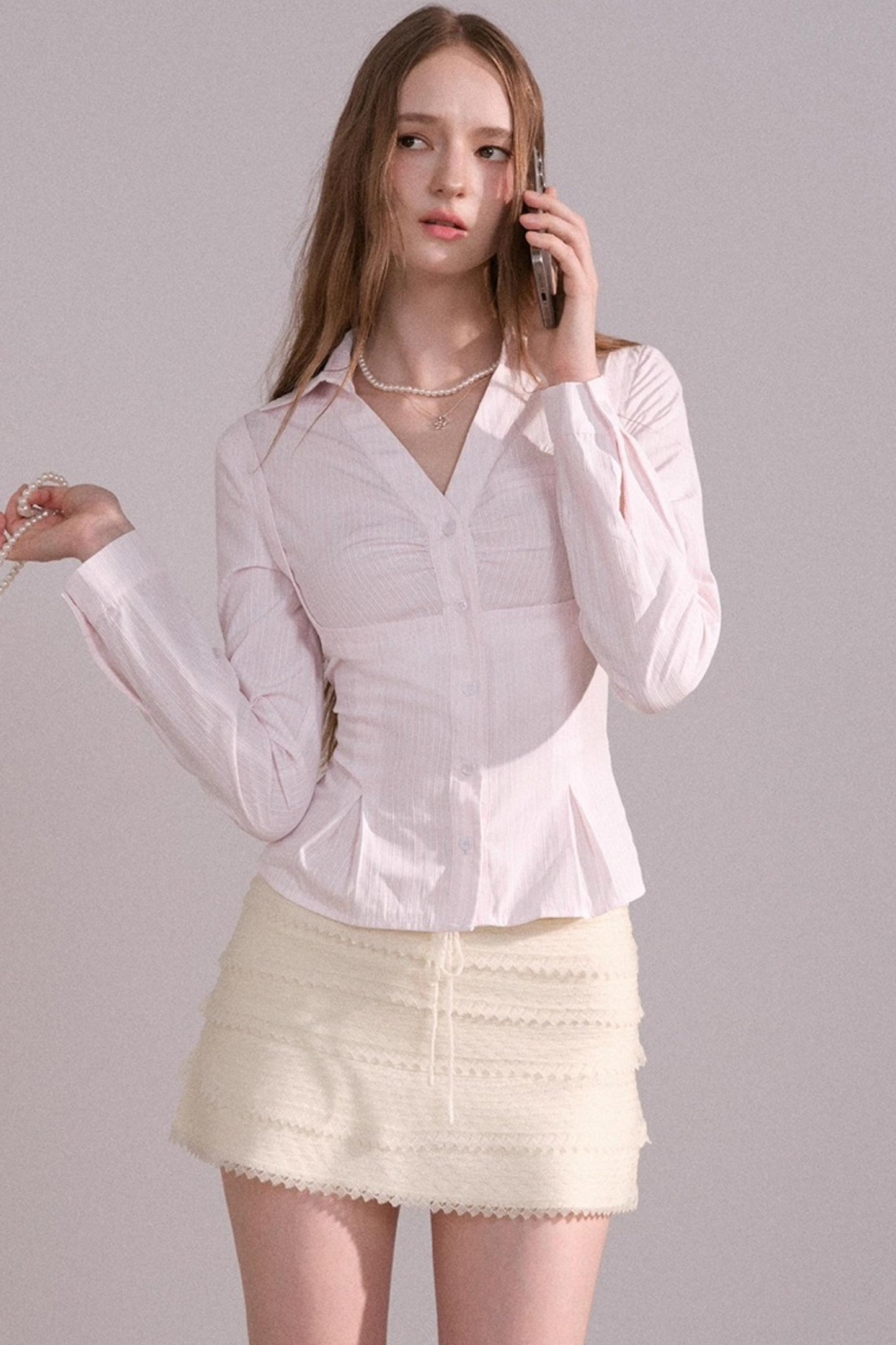 Slim Waist Back Strap Shirt