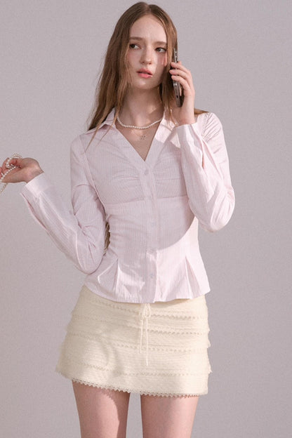 Slim Waist Back Strap Shirt