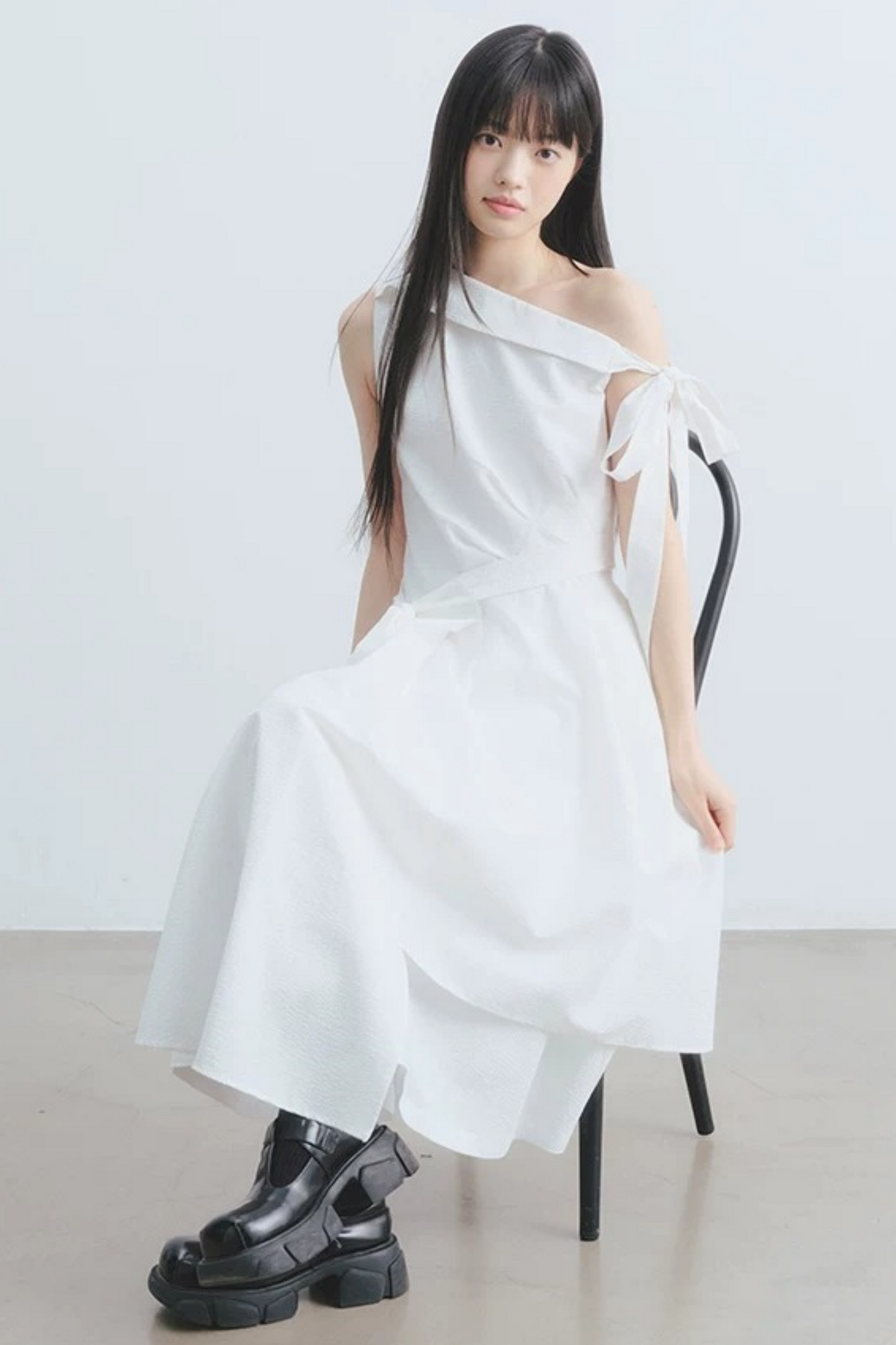 Thin Smoke Camellia A-Line Dress