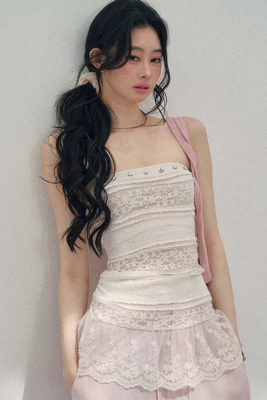 Hazy Muse Lace Tube Top