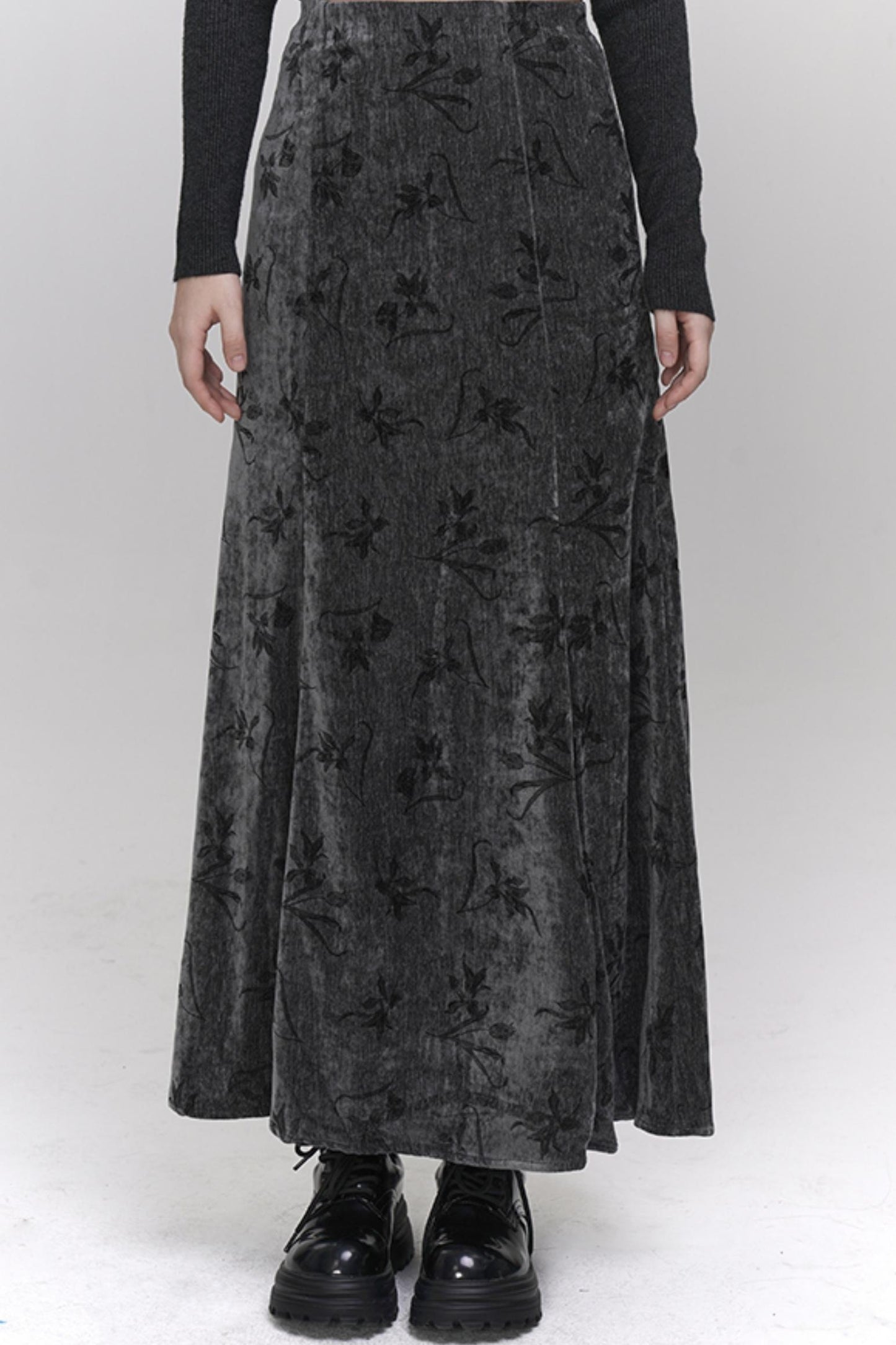 Chinese Velvet Long Skirt