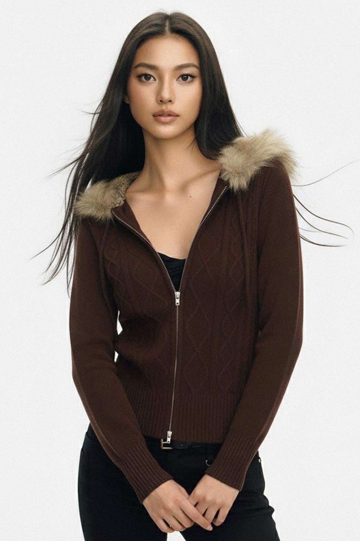 Long Sleeve Basic Zipped Top