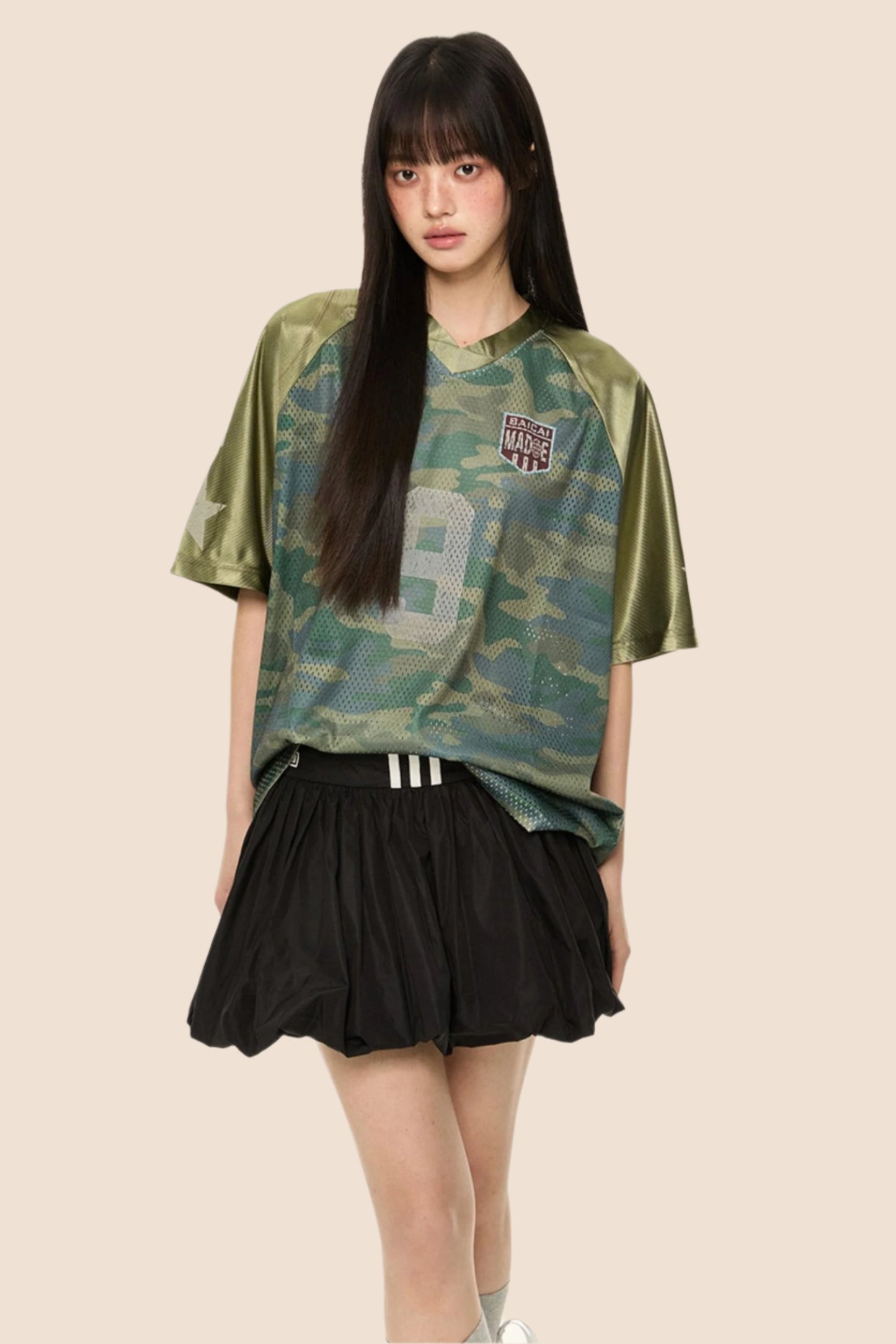 Retro Camo V-Neck Tee