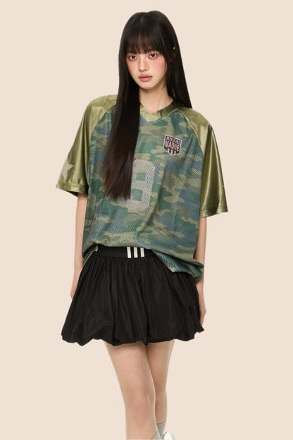 Retro Camo V-Neck Tee