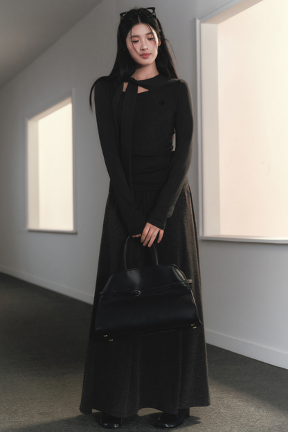 Slimming Waist-Cinching Turtleneck Top