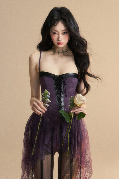 Lace Halter Mini Dress