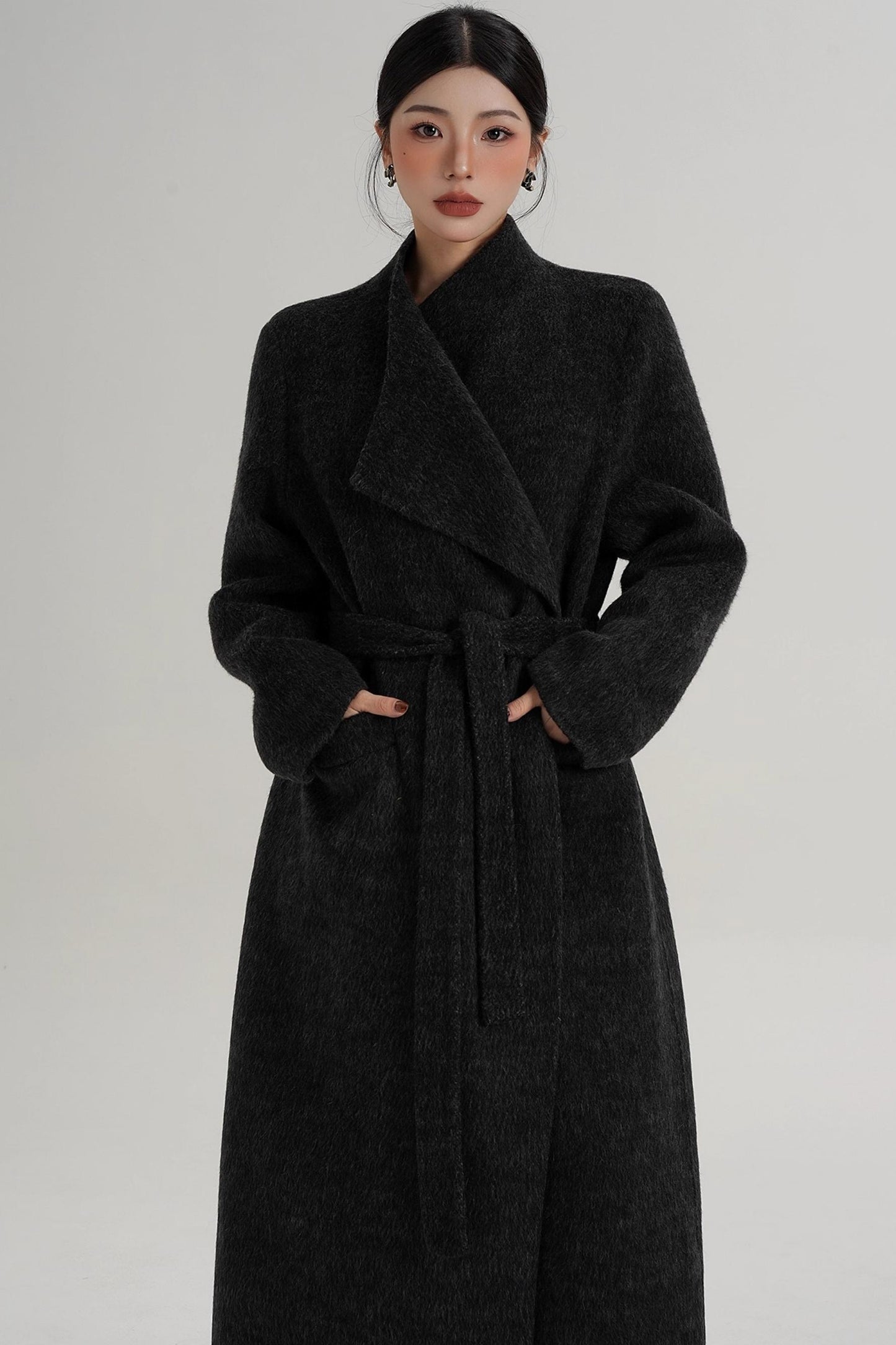 Charcoal Black Wool Coat