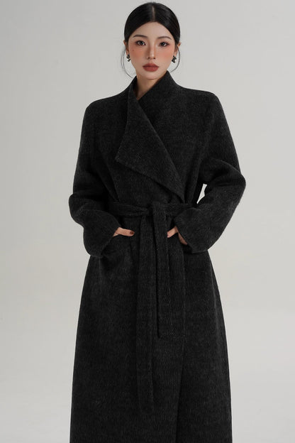 Charcoal Black Wool Coat