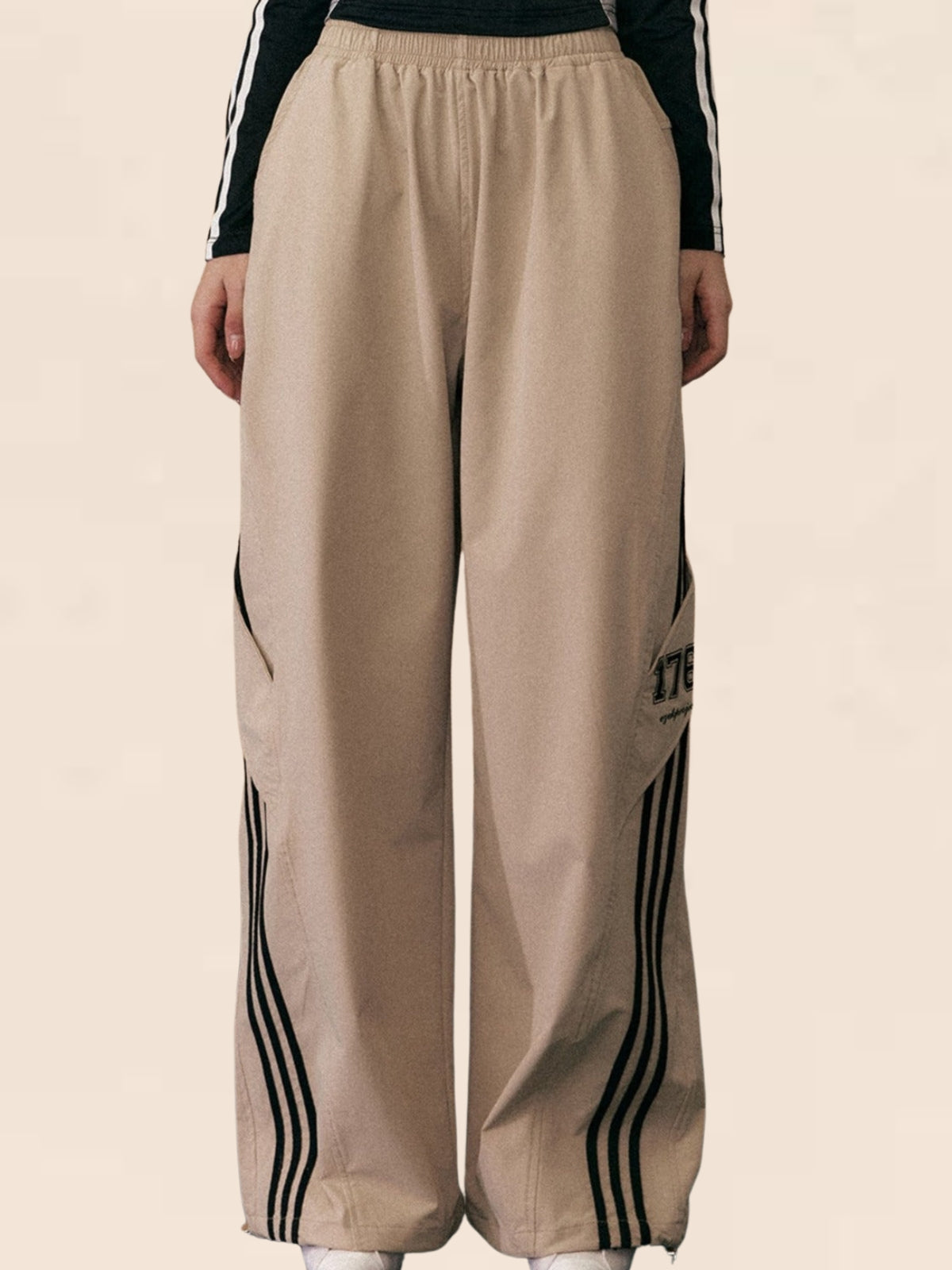 EZEK Drei-Balken-Leggings Cargohose Damen Sommer neue dünne schnell trocknende Jogginghose lose gerade Bein Freizeithose