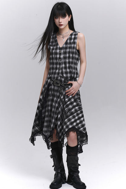 Summer Plaid Bustier Skirt Set-Up