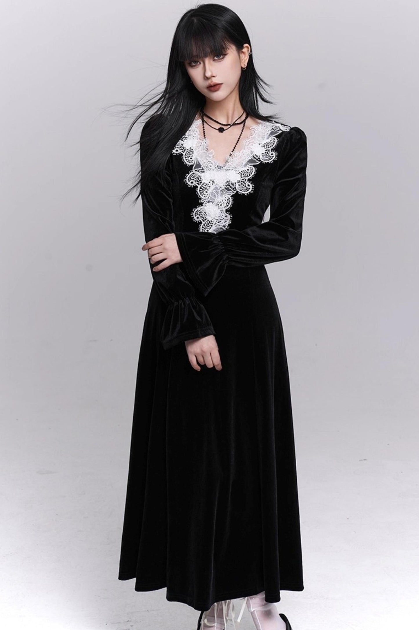 Black Velvet Winter Dress