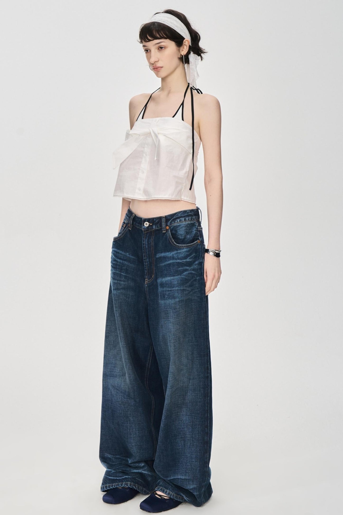 Textured Denim Jeans