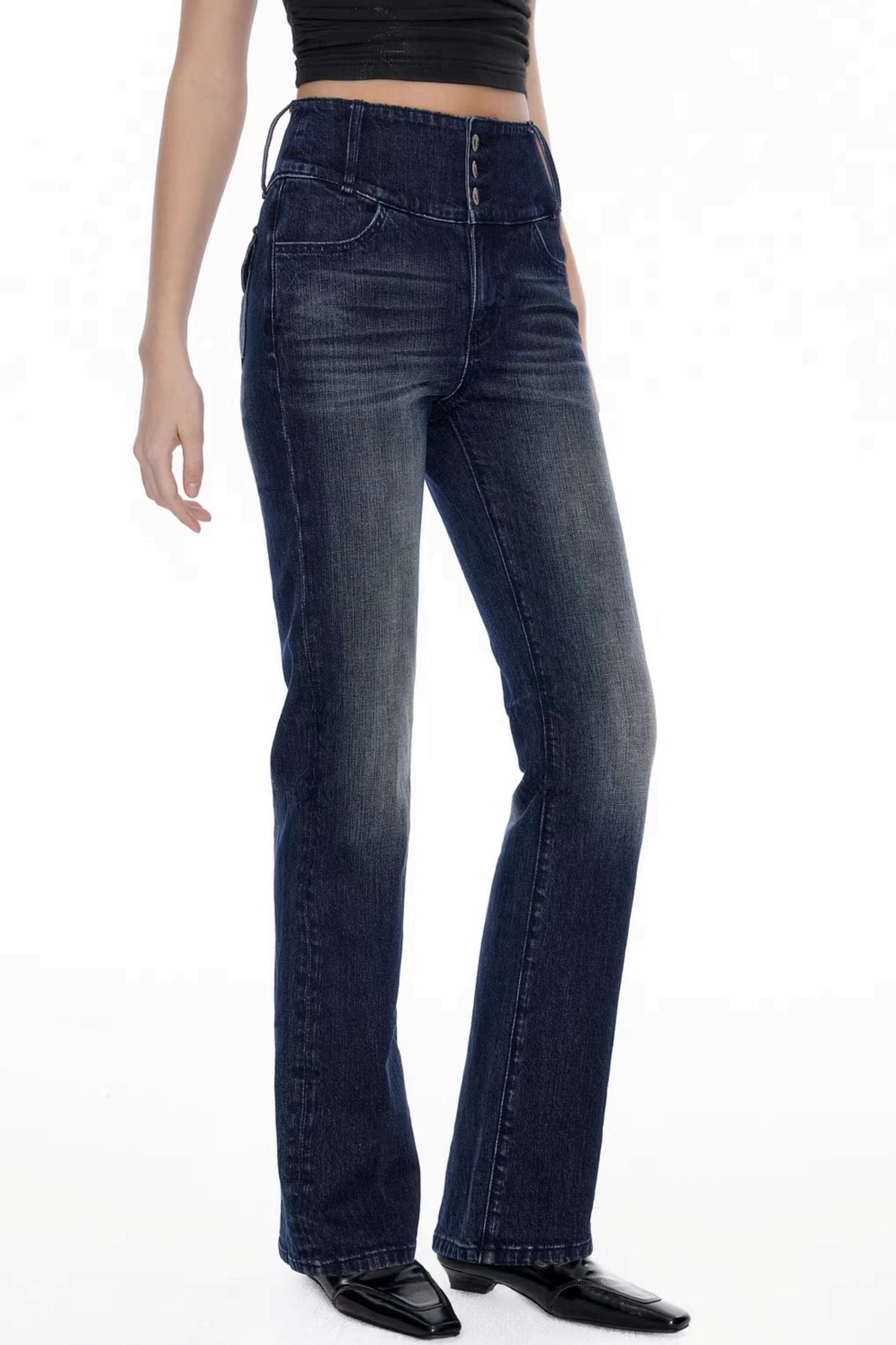 Deep Sea Blue Vintage Denim Pants