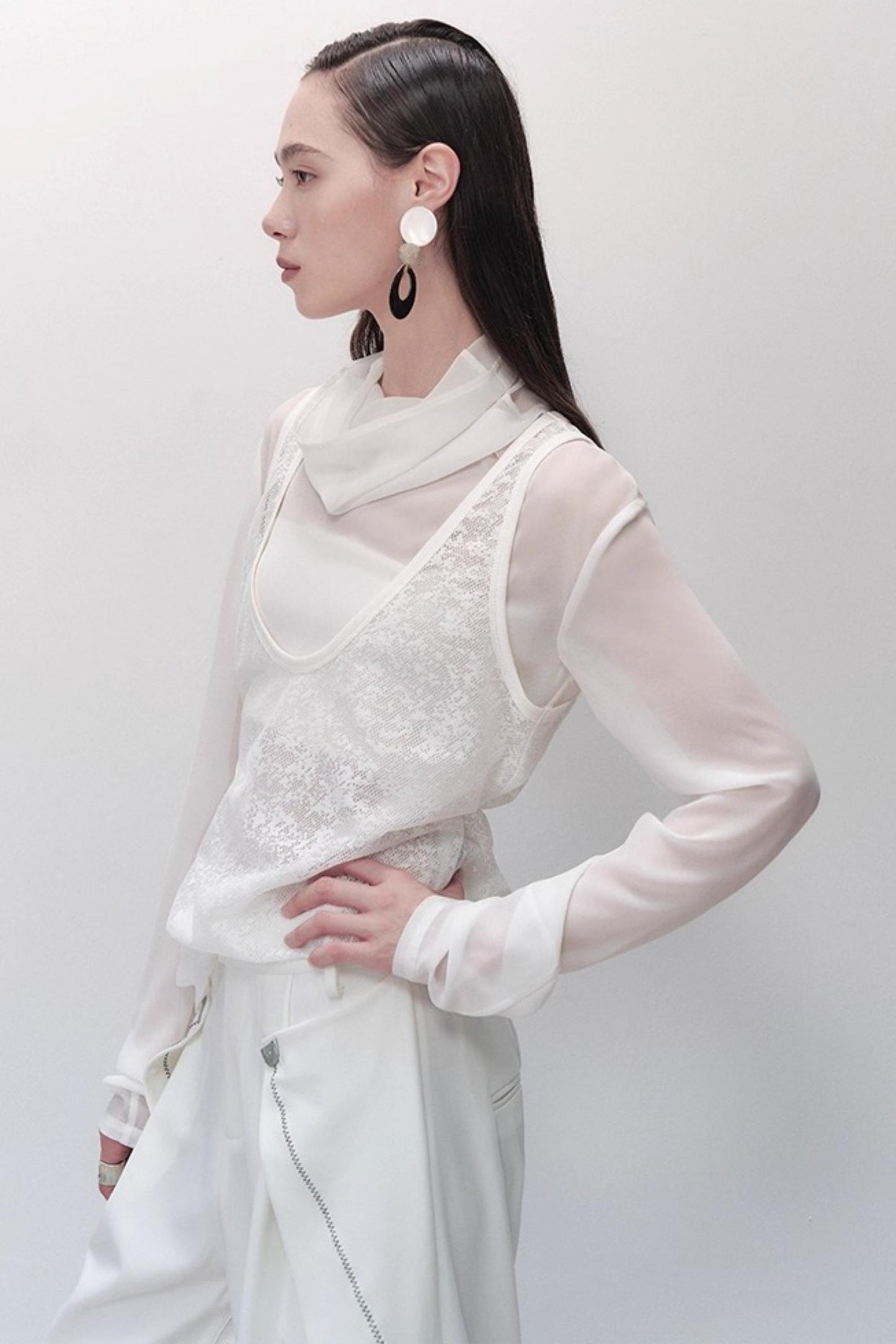 Sparse Shadow Lace Top