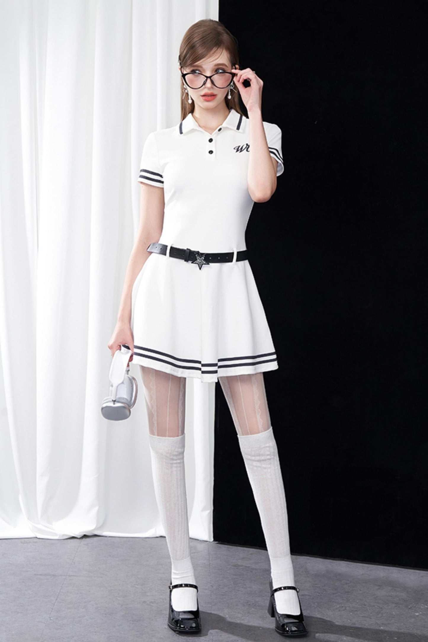 White Logo Polo Dress
