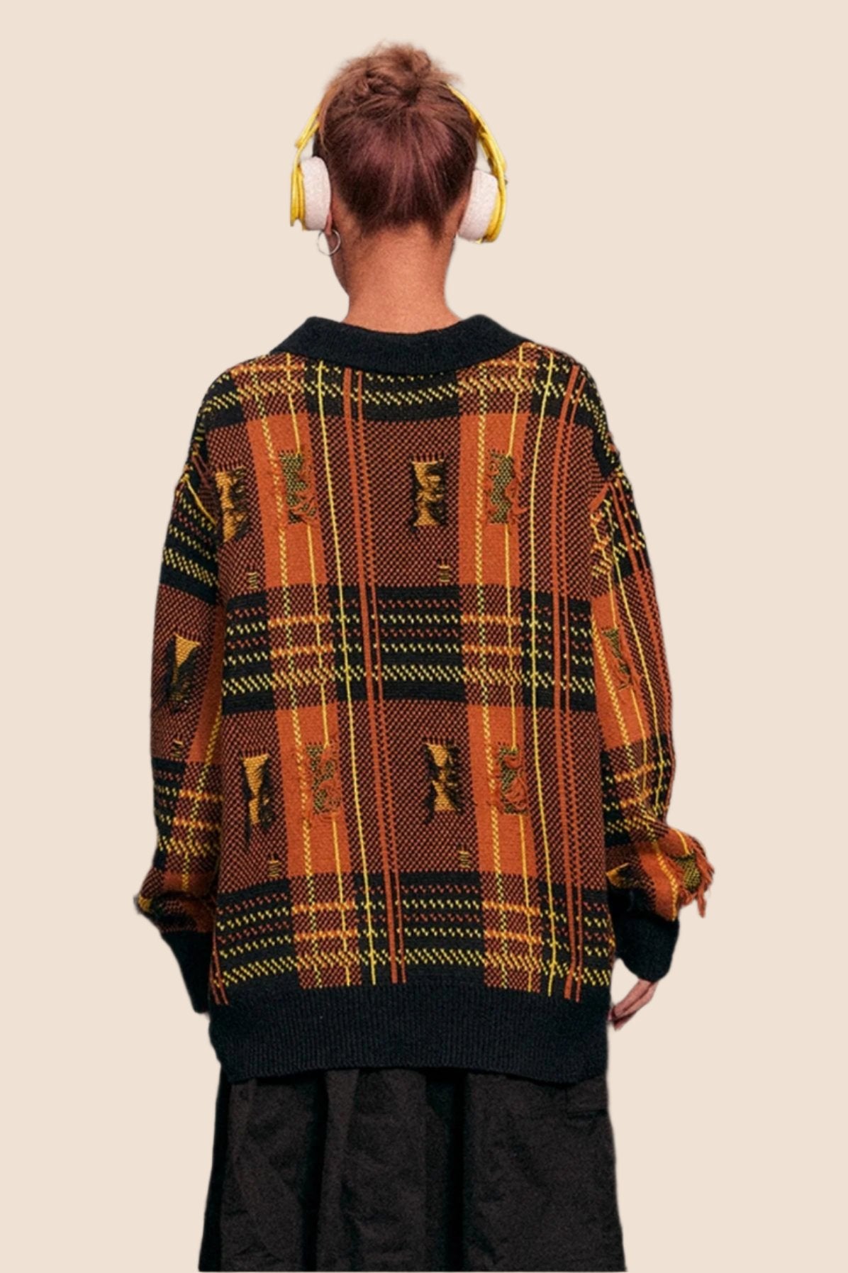 American Loose Polo Neck Knit Sweater