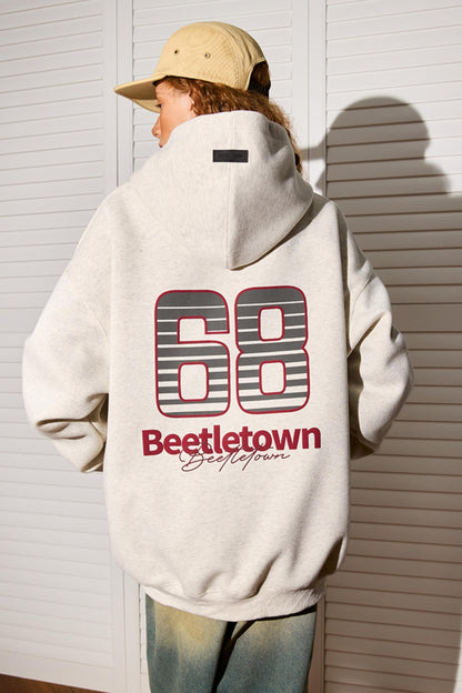 Retro Print Hooded Top