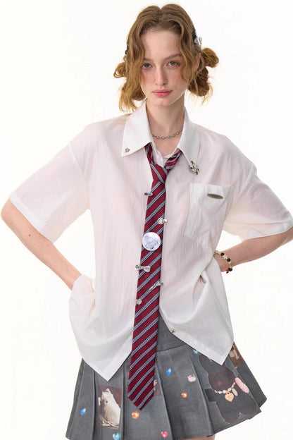 White Short Sleeve Top