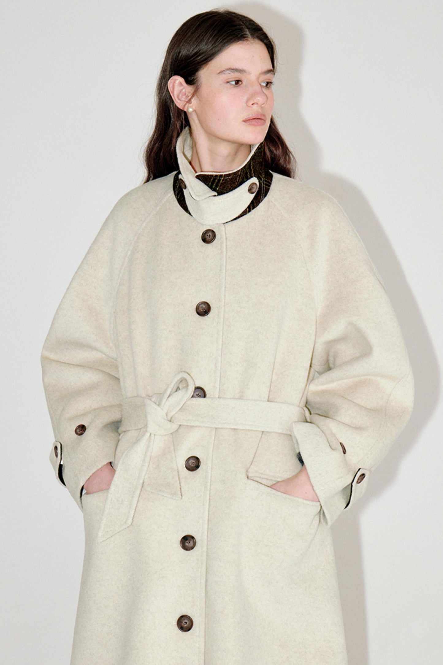 Patterned Patchwork Woolen Coat