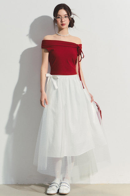 Pink Wool Blend Strapless Top