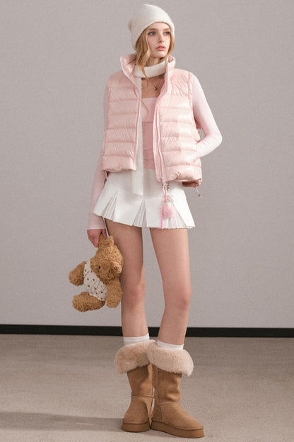 Pleated A-Line White Skirt