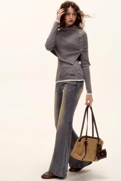 Color-Block Wool Top Set