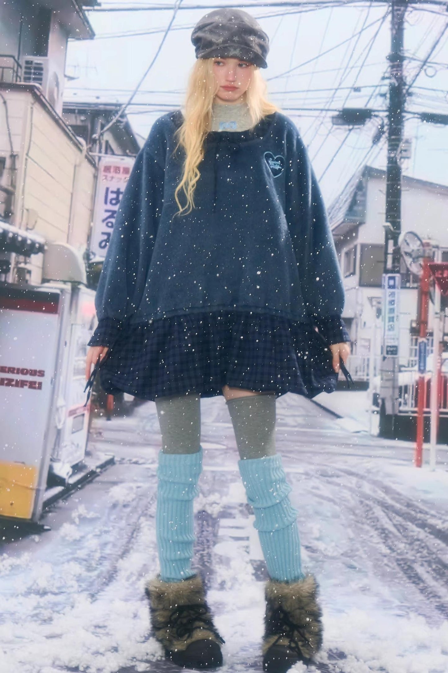 Patchwork Plaid Wool Dress