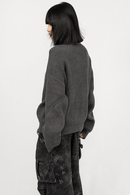 Vintage Zipper Sweater Coat