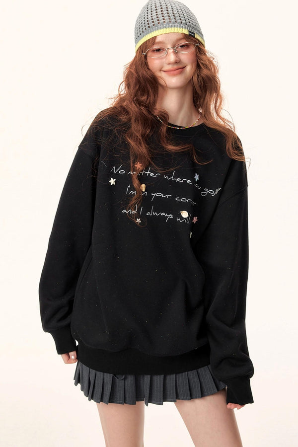 Letter Embroidered Winter Sweater