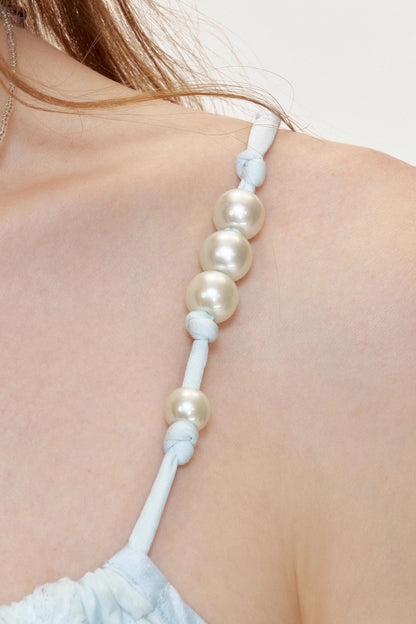 Ocean Blue Lace A-Line Dress