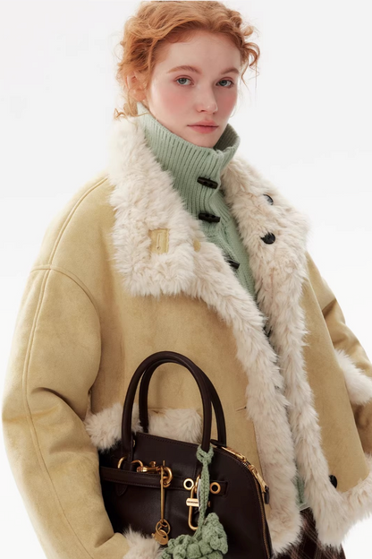 Creamy Yellow Reversible Short Coat