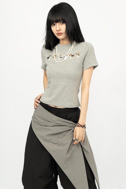 Puppy Print Short Sleeve Tee