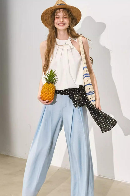 Pleated Organza Pants