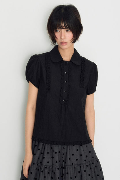 Flocked Polka Dot Umbrella Retro Skirt Set-Up