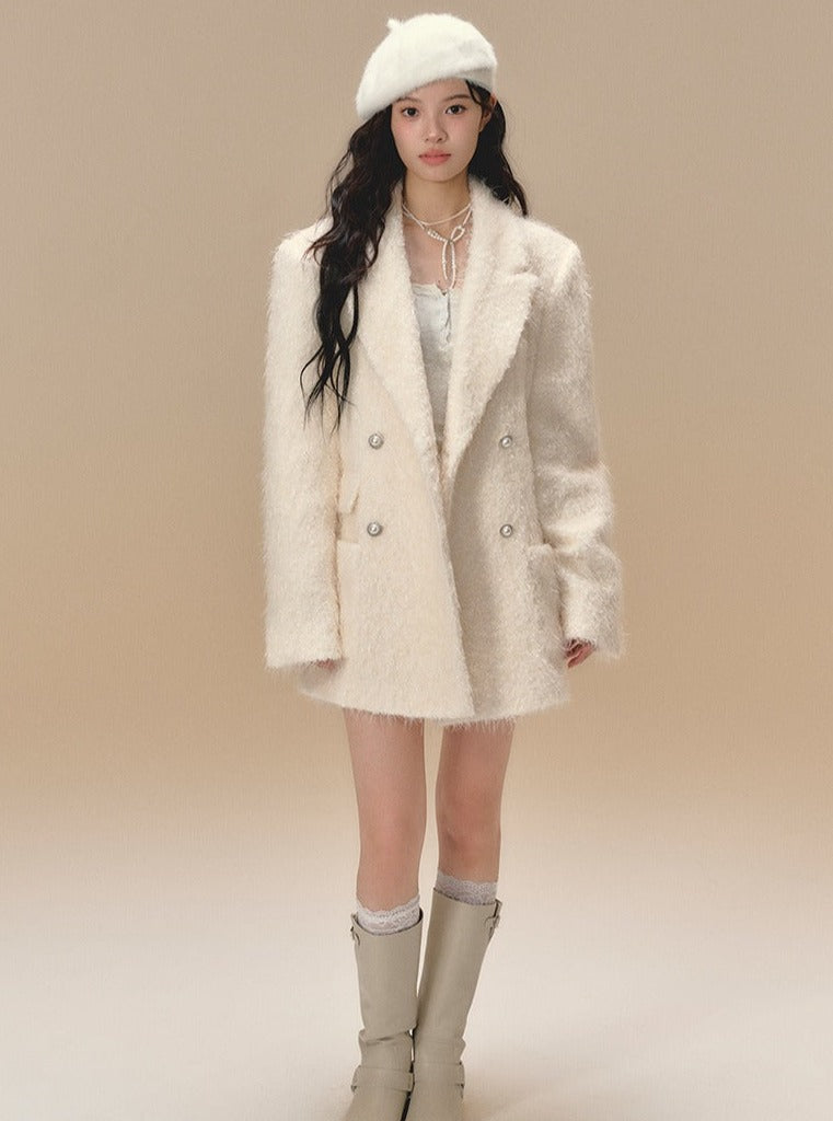 Loose woolen coat