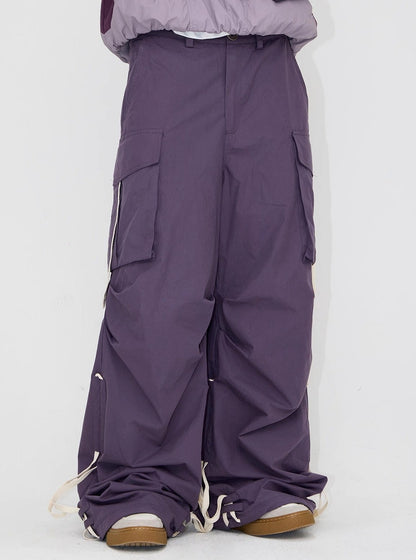 American knee shirred cargo pants