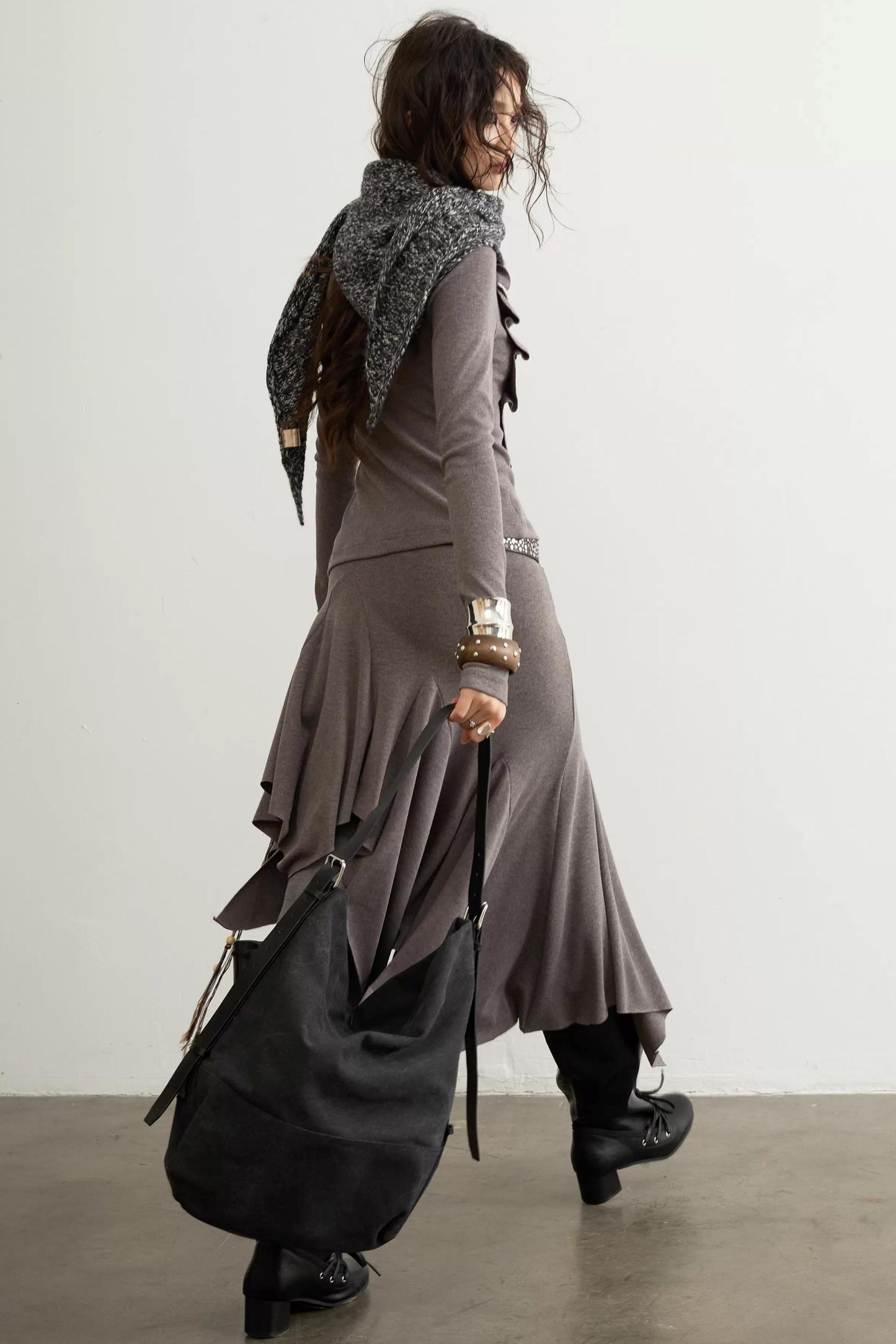 Classical Pleated Patchwork Skirt Set-Up