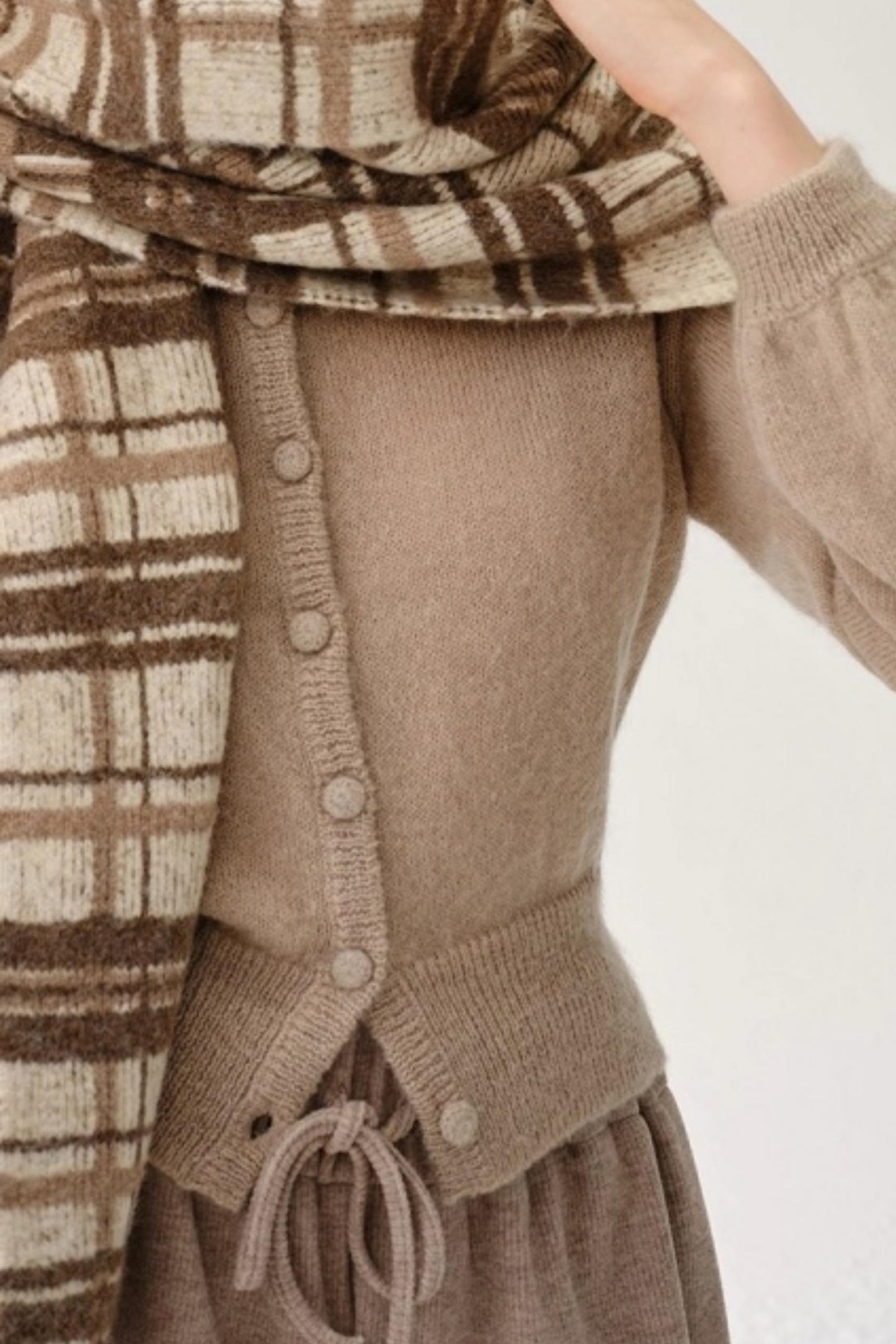 Sheep Wool Blend Fringed Scarf