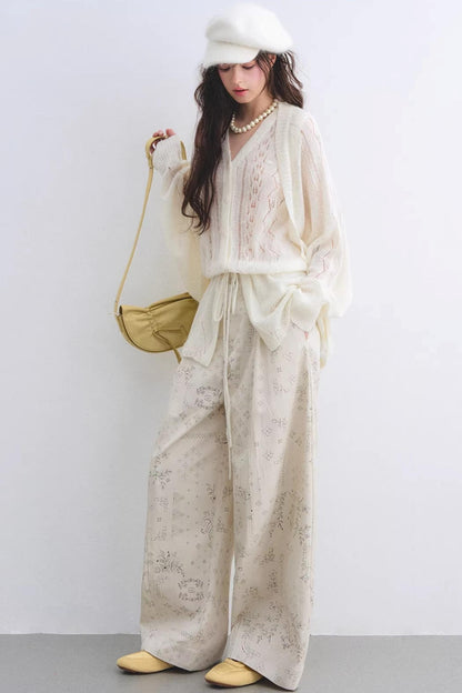 Mohair Purple Cut-Out Cardigan Set-Up