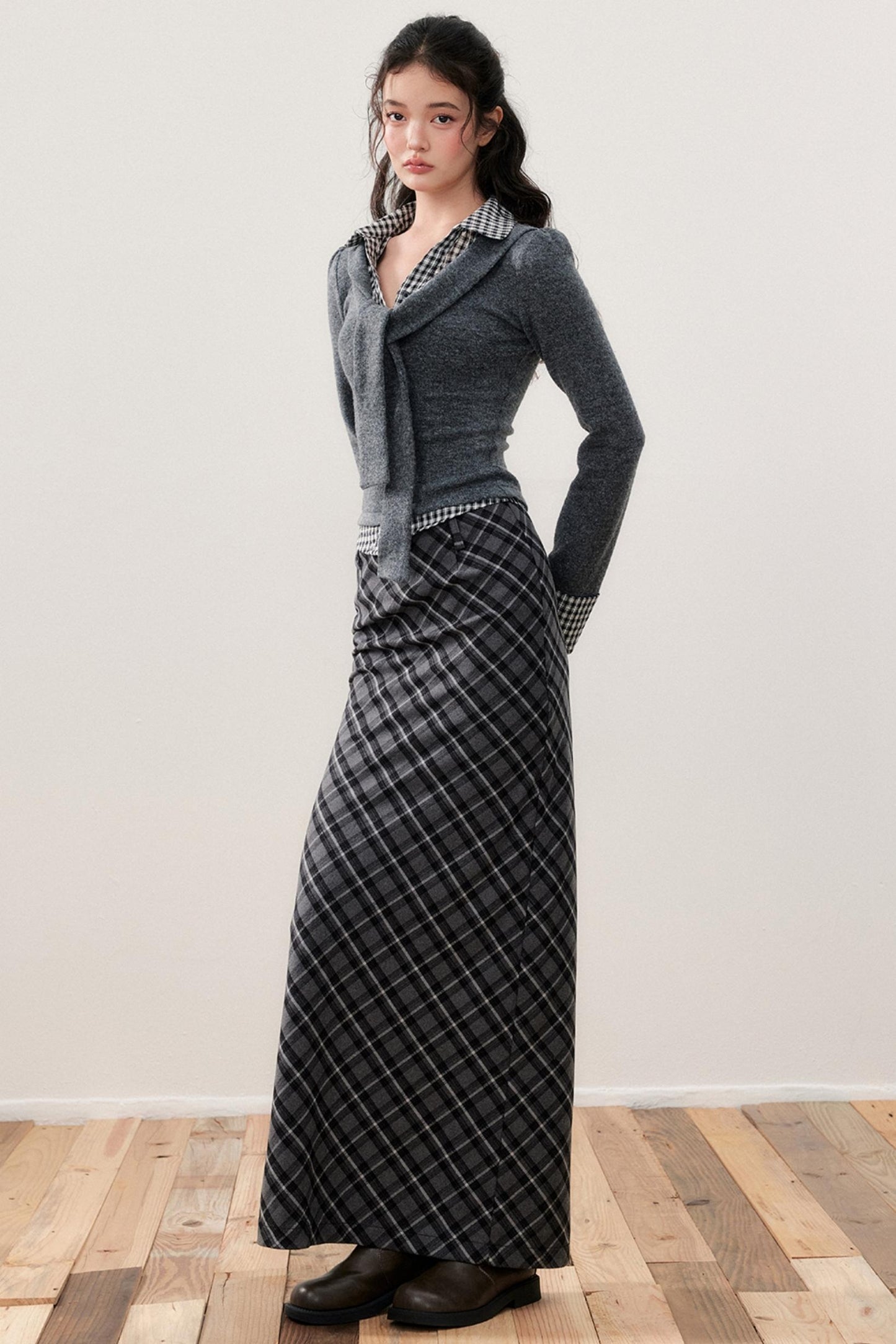 Patchwork Knit Strappy Top