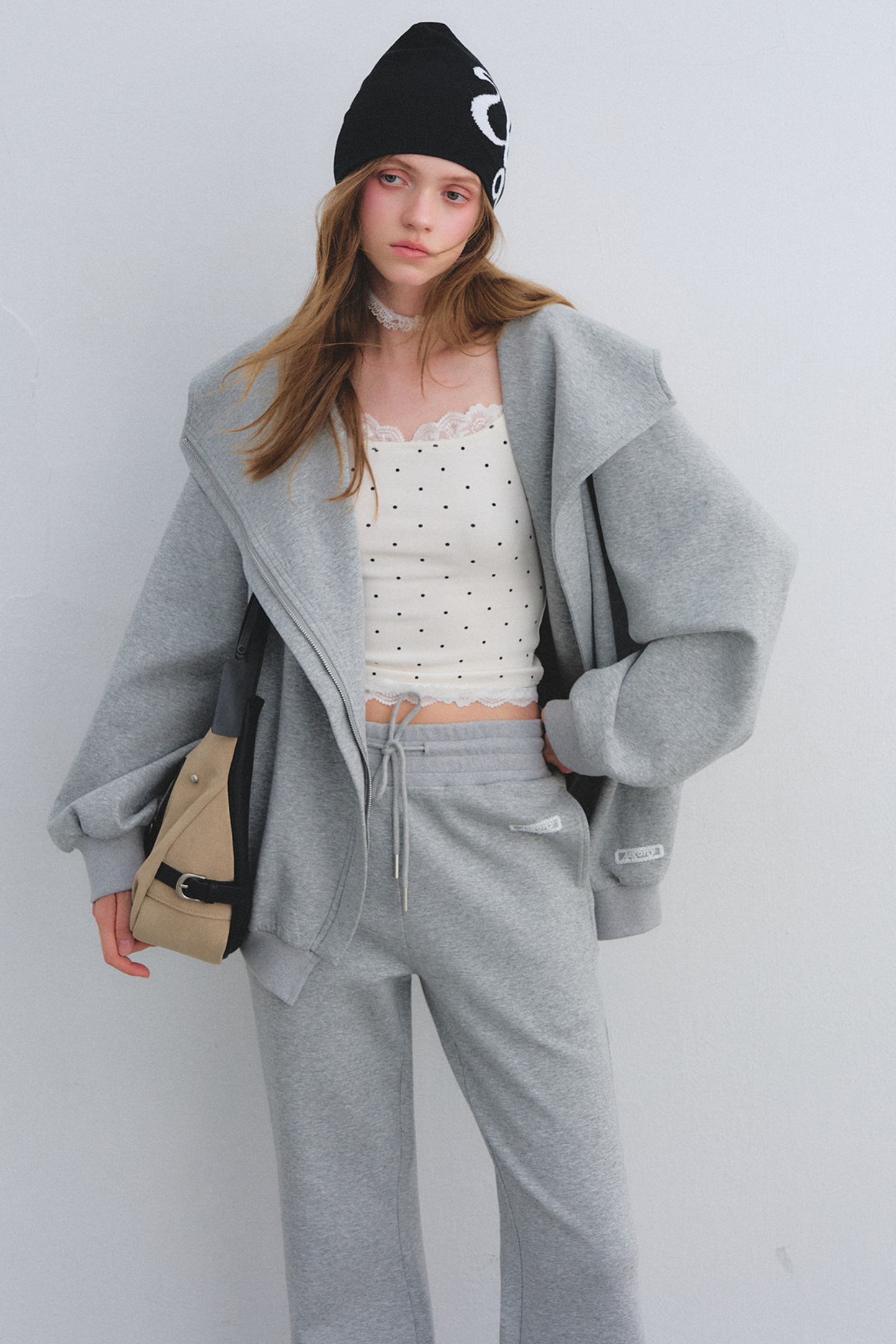 Lace Patchwork Polka Dot Top