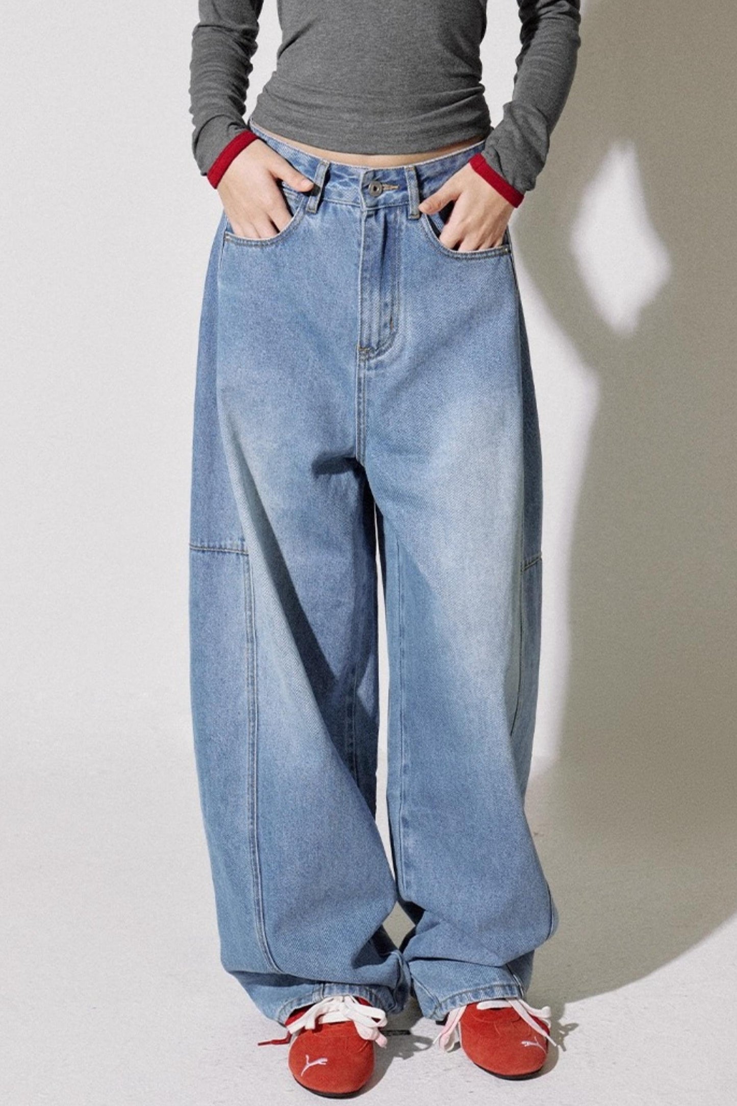 Tailoring Blue Loose Jeans