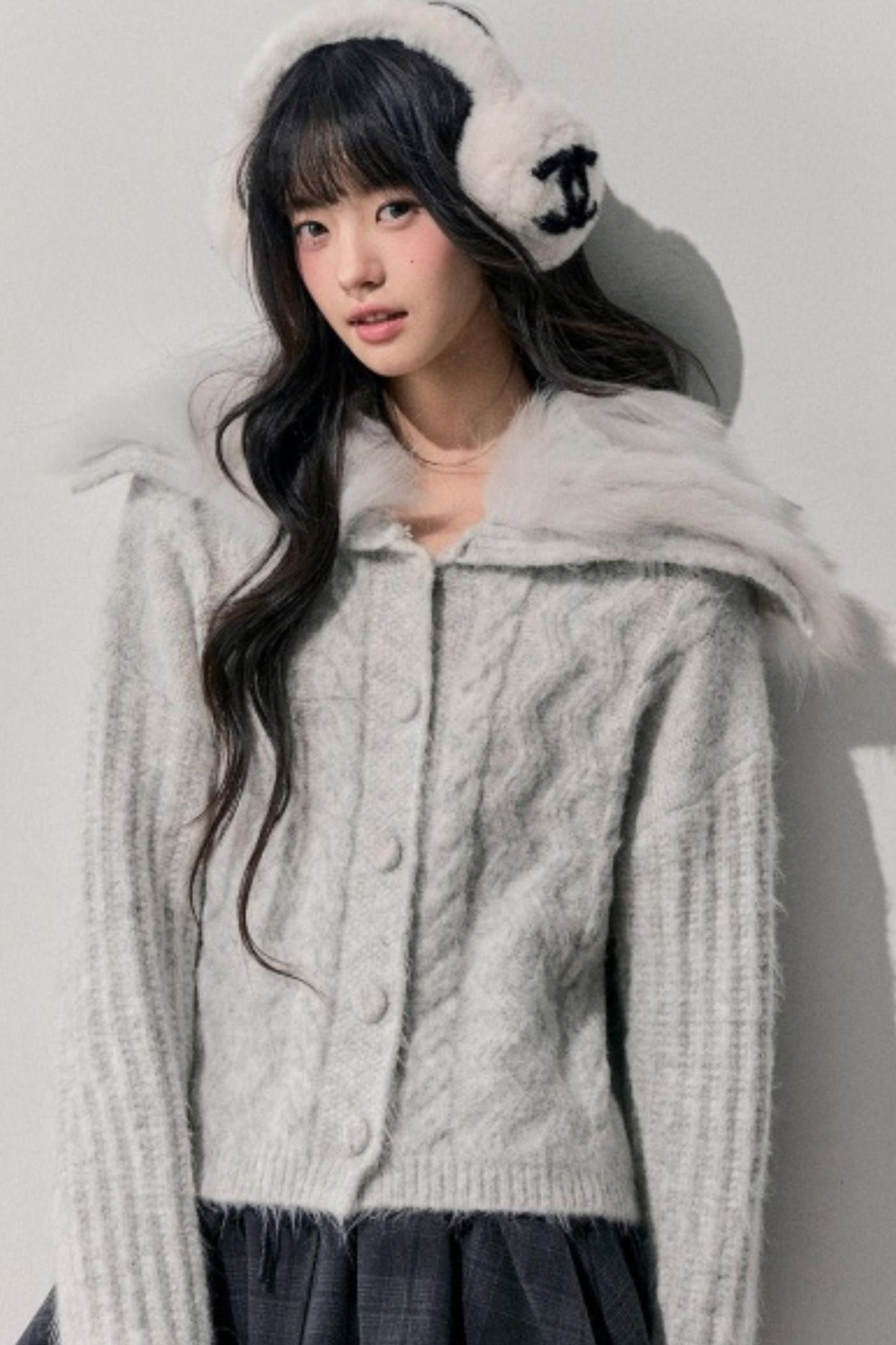 Fox Fur Knit Cardigan