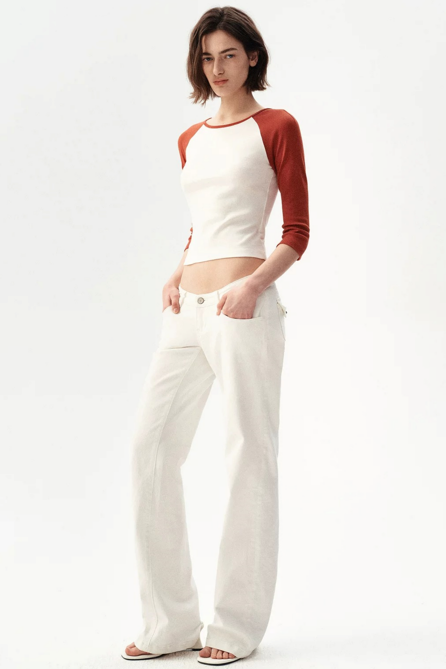 French Color-Blocked Raglan Top
