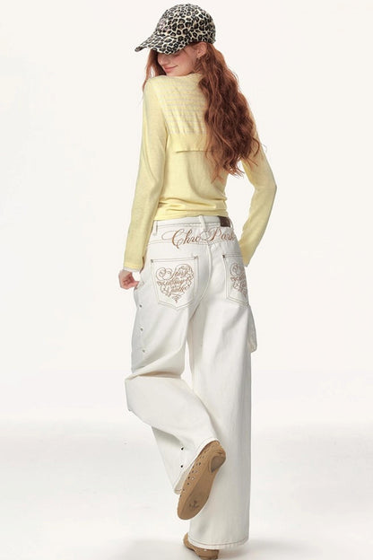 Solid Winter Wide-leg Pants