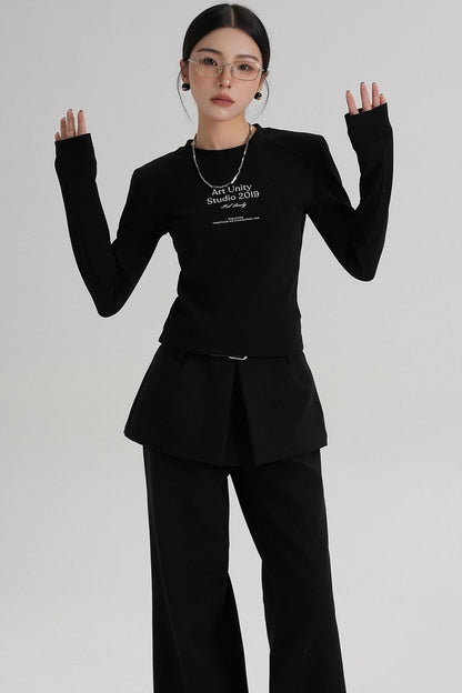 Letter Crew Neck T-Shirt